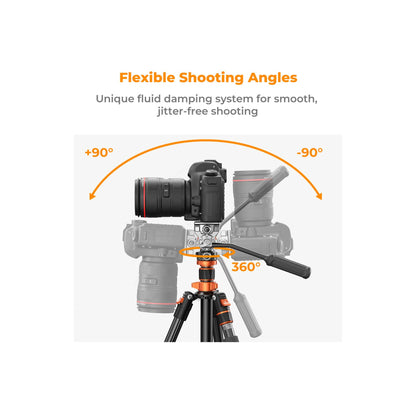 K&F Concept KF09.136 K234A7+FH-03 Professional Video Tripod with Fluid Head