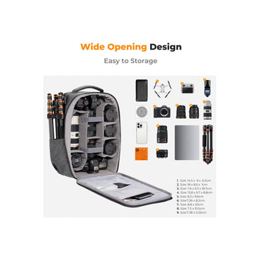 K&F Concept KF13.134V4 Grey Camera Backpack Bag 22L