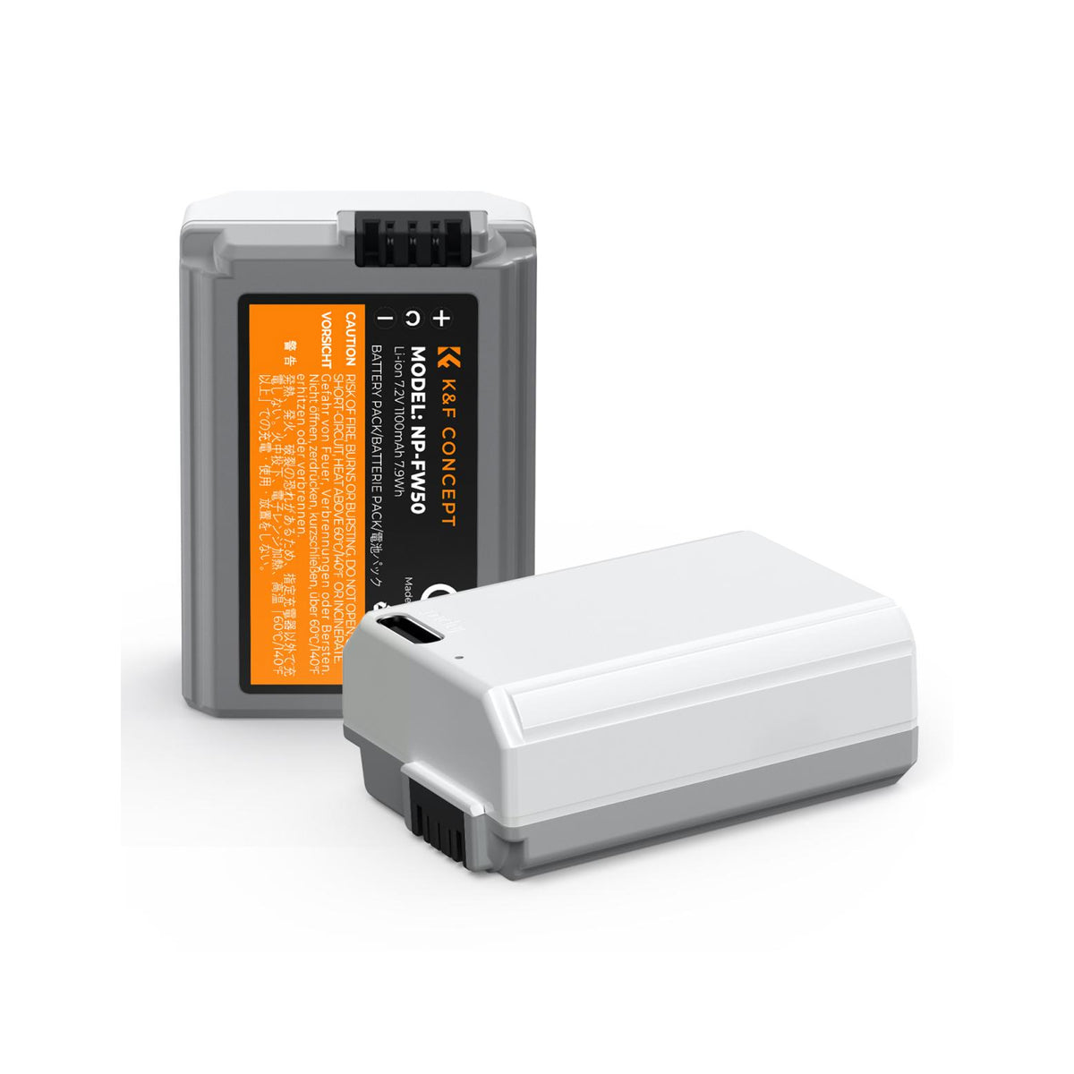 K&F Concept NP-FW50 1100mAh USB-C Batteries for Sony Cameras-KF28.0026