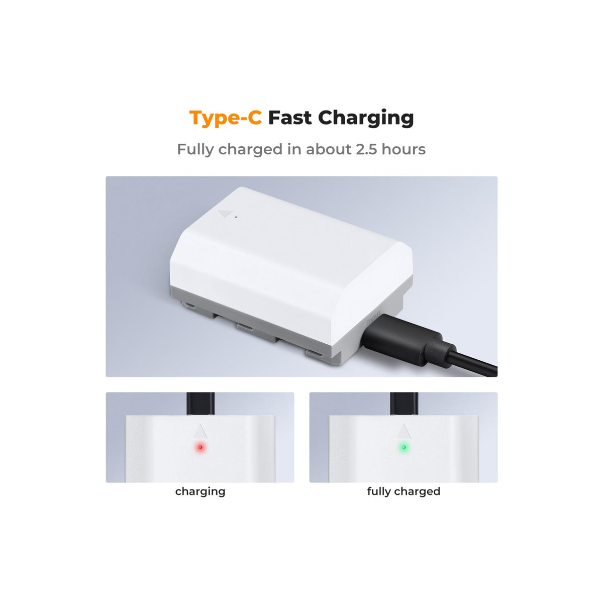 K&F Concept NP-FZ100 2600mAh USB-C Batteries for Sony Cameras – 2-Pack-KF28.0034S1