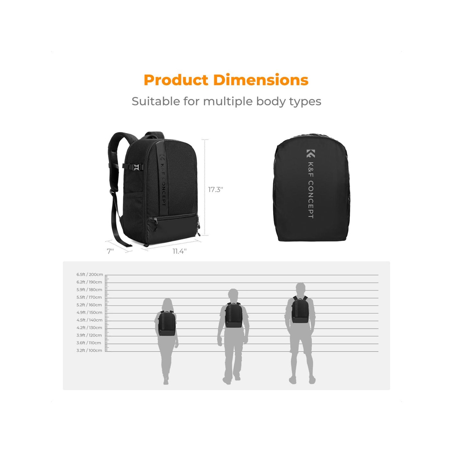 K&F Concept Nature Wander 04 Camera Backpack 18L with Rain Cover – Black (KF13.044V11)