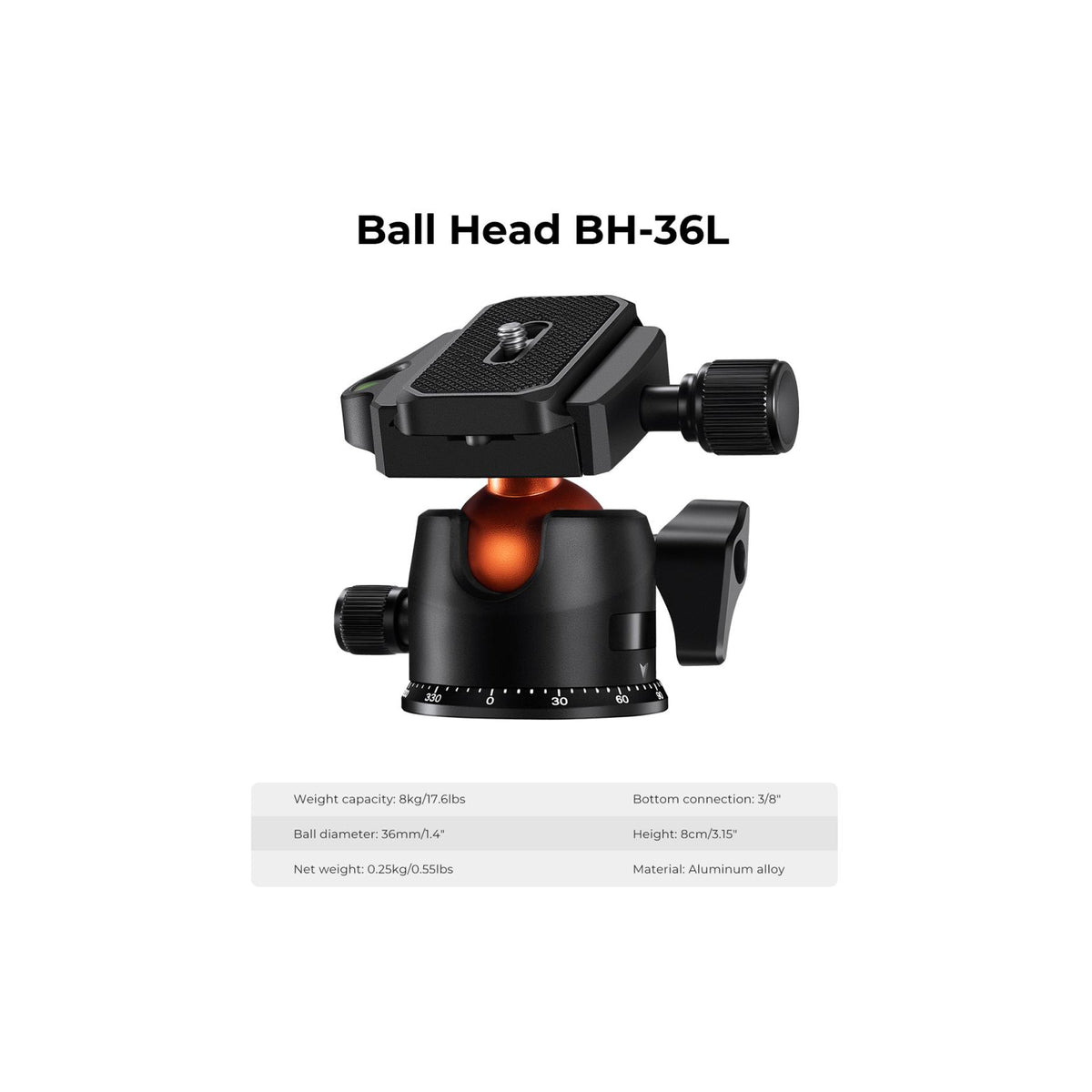 K&F Concept O254C2+BH-36 Carbon Fiber TRIPOD(KF09.123)