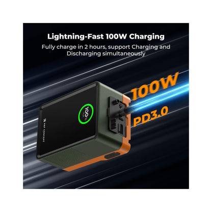 K&F Concept V Mount Battery 99Wh (14.8V/6700mAh) PD100W Mini V-Mount Battery with DC/D-Tap/Dual USB-C/USB-A/TFT Display for Camera Camcorder Video Light Monitor V99 Pro (ARMY GREEN-KF28.0024V2)