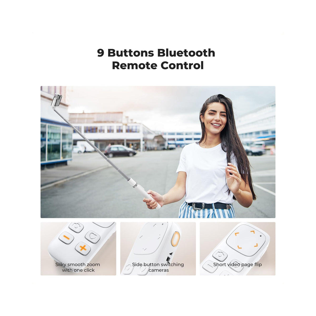K&F Concept x96 Selfie Stick for phones White -KF15.0001V1