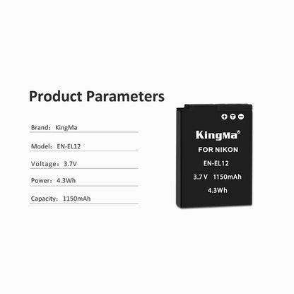KingMa 1150mAh EN-EL12 Battery for Nikon