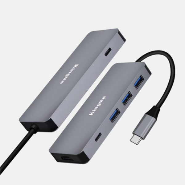 KingMa 6-in-1 USB C Hub Adapter for Type-C Equipments with PD Charging