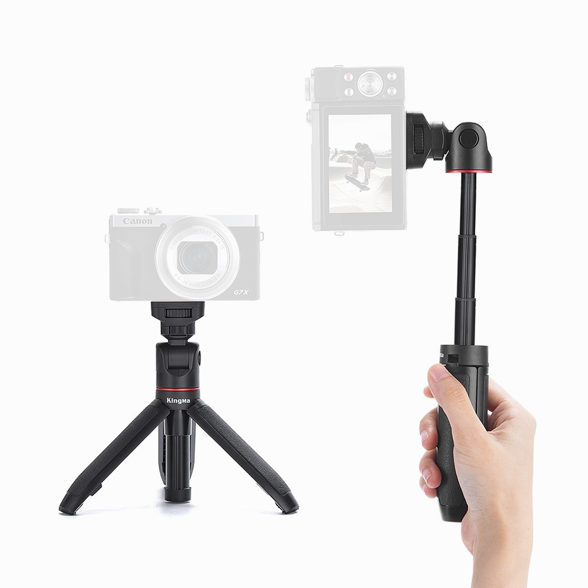 KingMa BM-SR2 Extendable Selfie Stick Tripod Vlogging Handle Grip for Smartphone Camera Vlogging