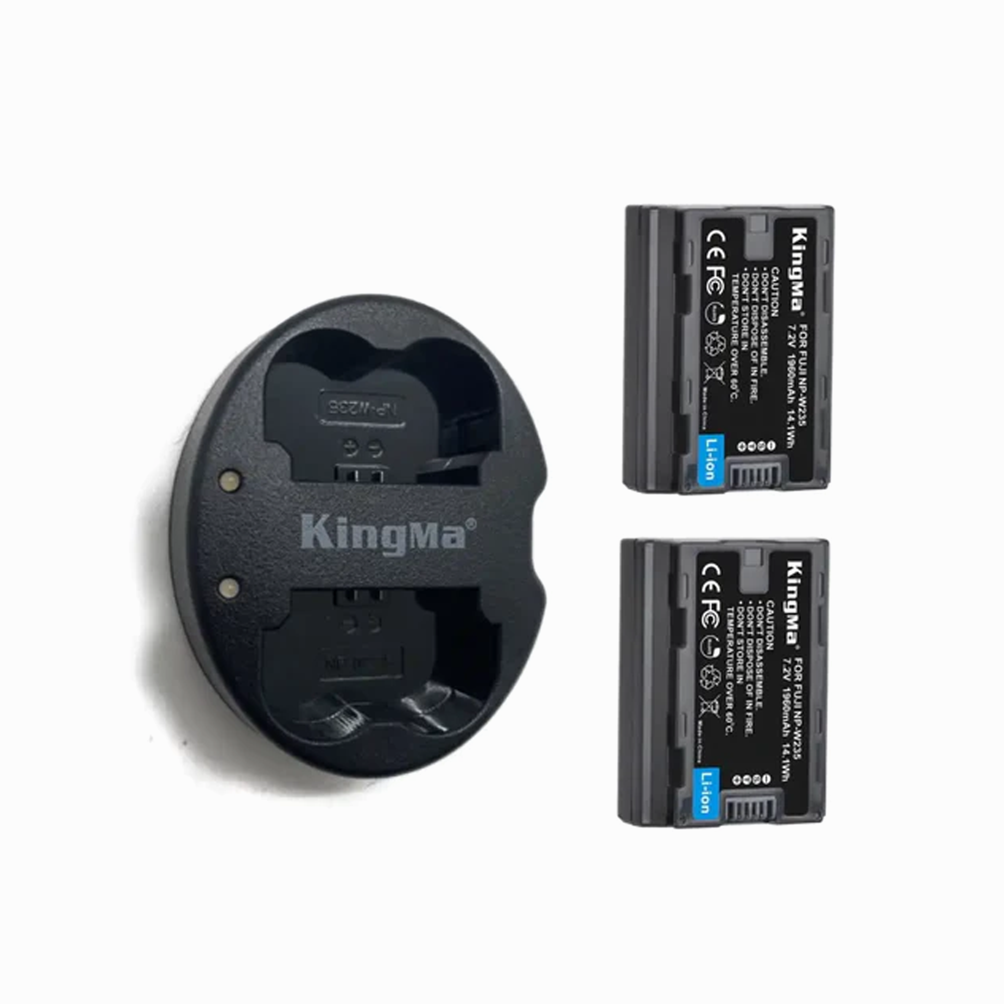 KingMa Dual Charger & 2Pcs Battery FujiFilm NP-W235 Battery 1960mAh