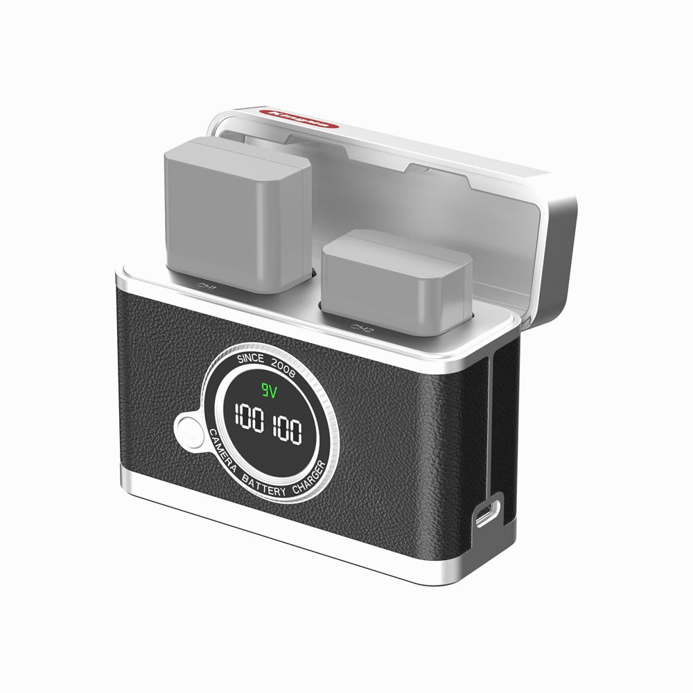 Kingma Dual Slot Charging Storage Case for NP-FW50 Battery Black