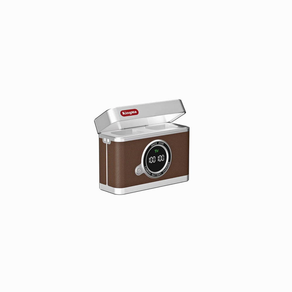 Kingma NP-W126 Dual Slot Charging Storage Case Brown