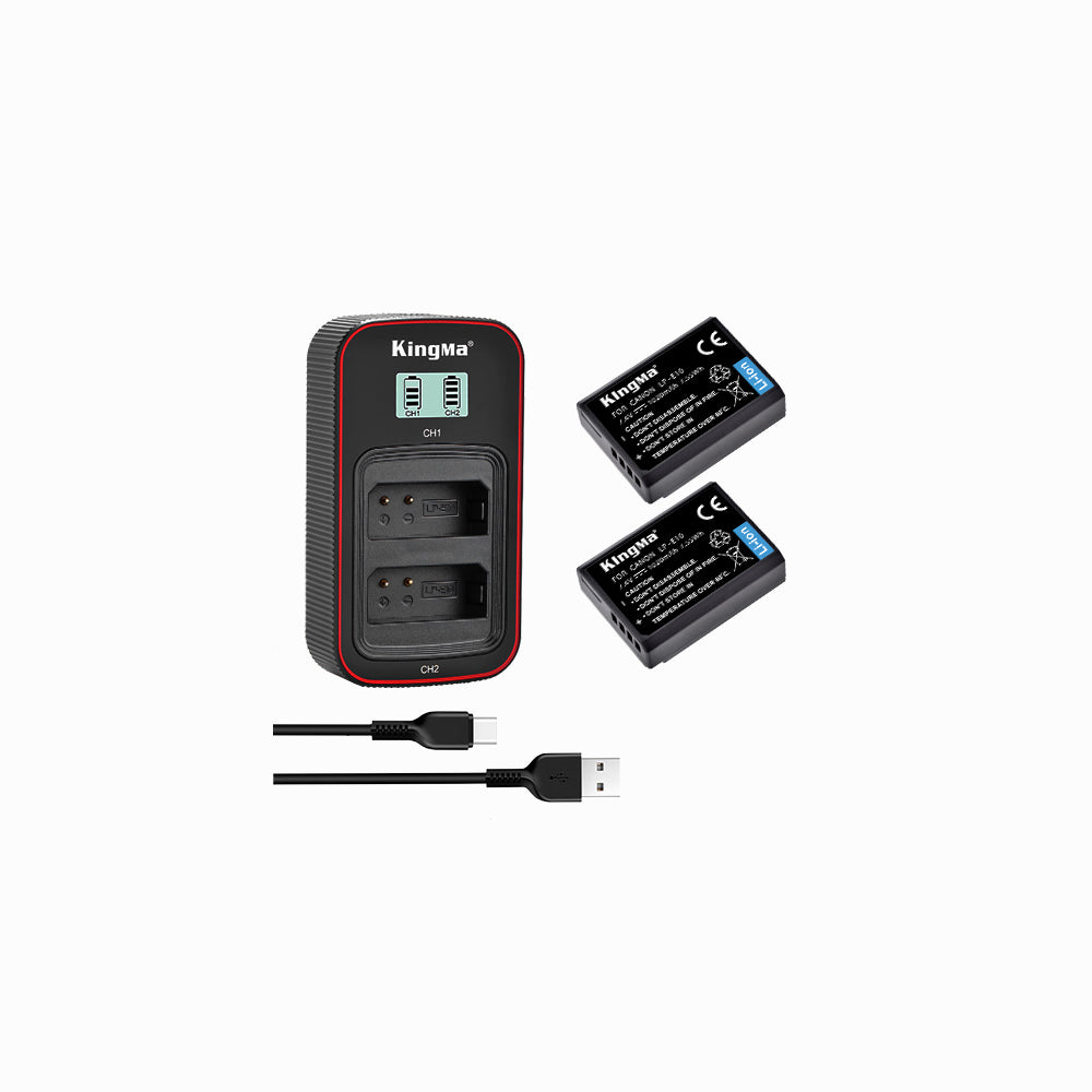 Kingma NP-FZ100 Battery USB LCD Dual Charger with Two Batteries
