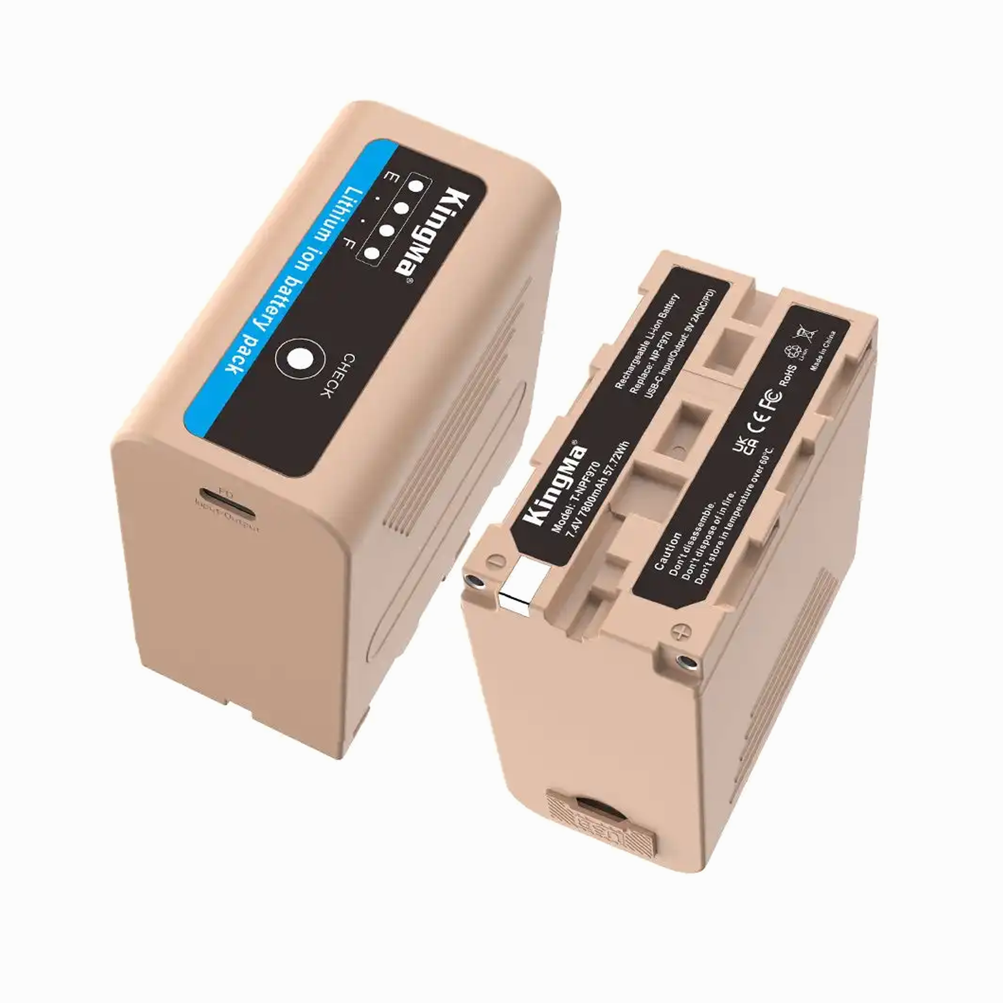 Kingma Sony NP-F970 Battery 7800mAh with Type-C USB charging port