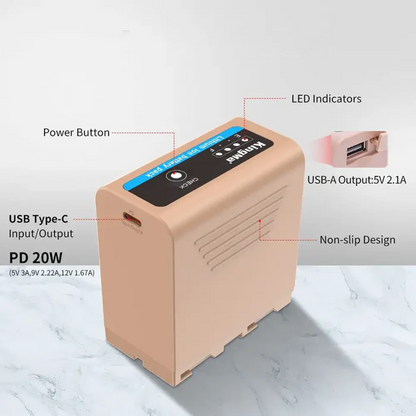 Kingma Sony NP-F970 Battery 7800mAh with Type-C USB charging port