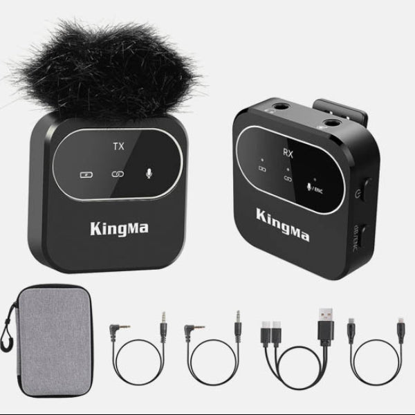 Kingma wireless lavalier microphone system (1x Receiver + 1x Transmitter)