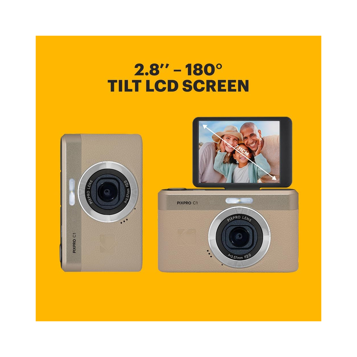 Kodak PIXPRO C1 Compact Digital Camera (Tan)