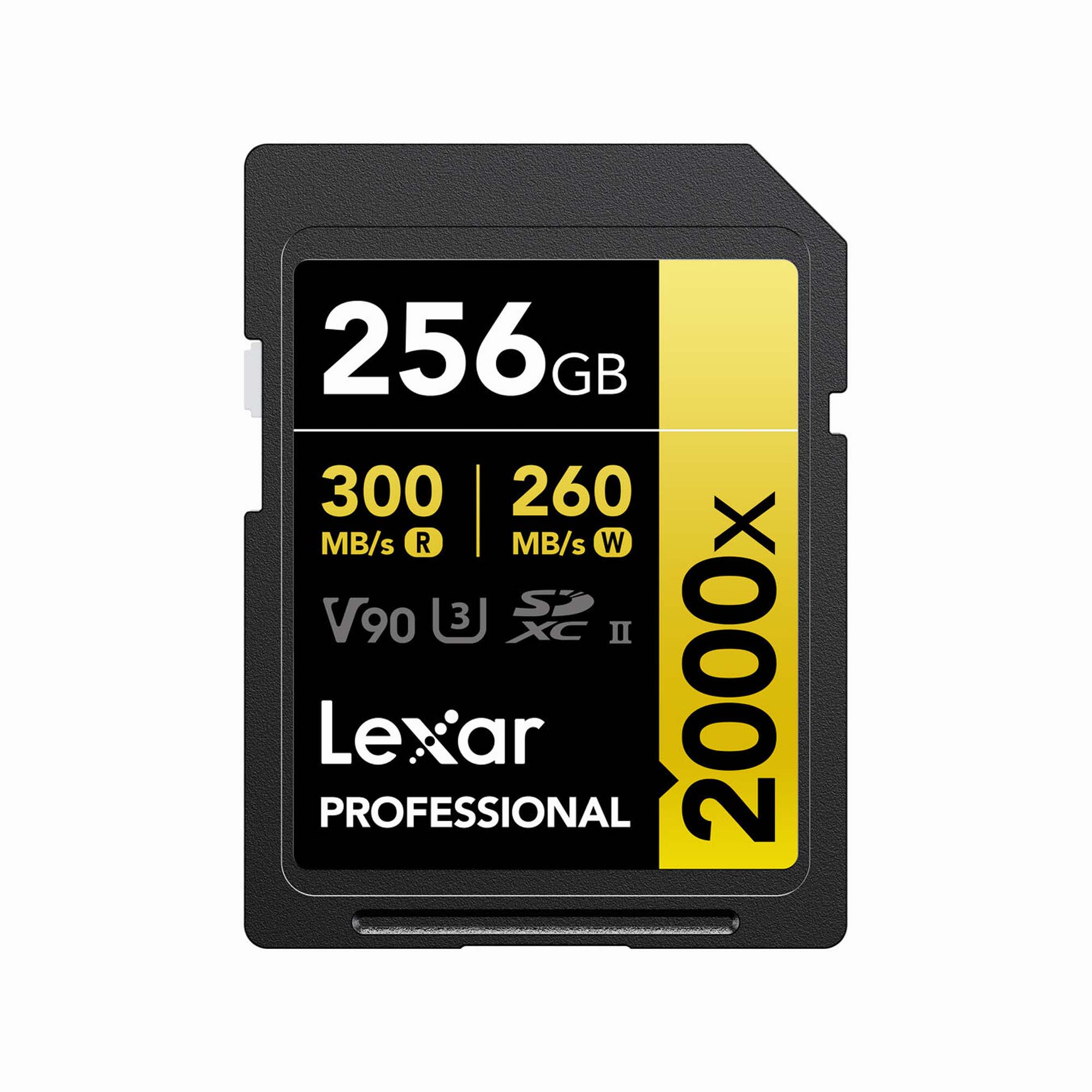 LEXAR PROFESSIONAL 256GB 2000X SDHC UHS-II MEMORY CARD 300MB/S - 260MB/S C10 V90 U3 - LSD2000256G-BNNNG