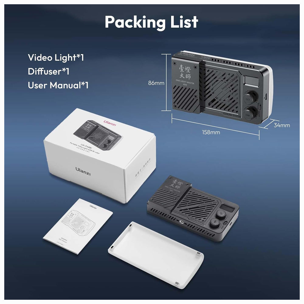 Buy Ulanzi LM-P40RGB Portable Video Light 40W RGB Online Qatar