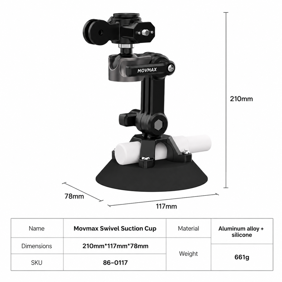 MOVMAX Swivel Suction Cup Mount