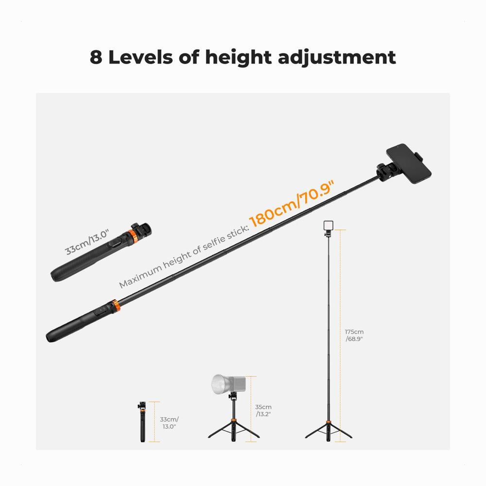 K&F Concept MS24 69''/175cm Iphone Selfie Stick Tripod (KF09.143)