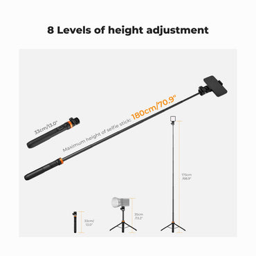 K&F Concept MS24 69''/175cm Iphone Selfie Stick Tripod (KF09.143)