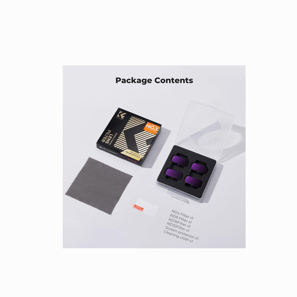 K&F CONCEPT Luna Ultra Handheld Action Camera 4-Piece Filter Kit (ND4 + ND8 + ND16 + ND32) -KF0103.9901.0070