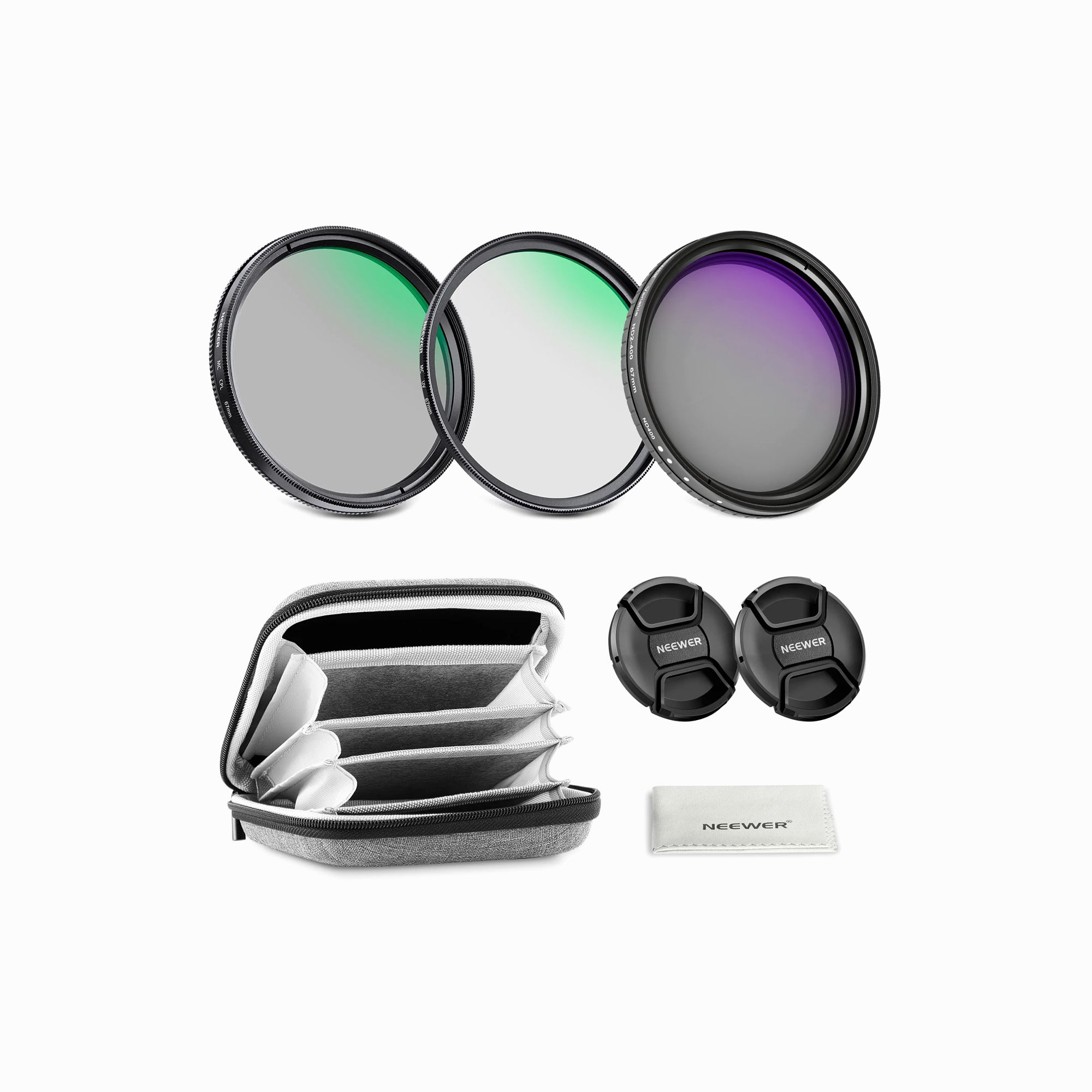 NEEWER 67mm Variable ND + CPL + UV Filter Kit