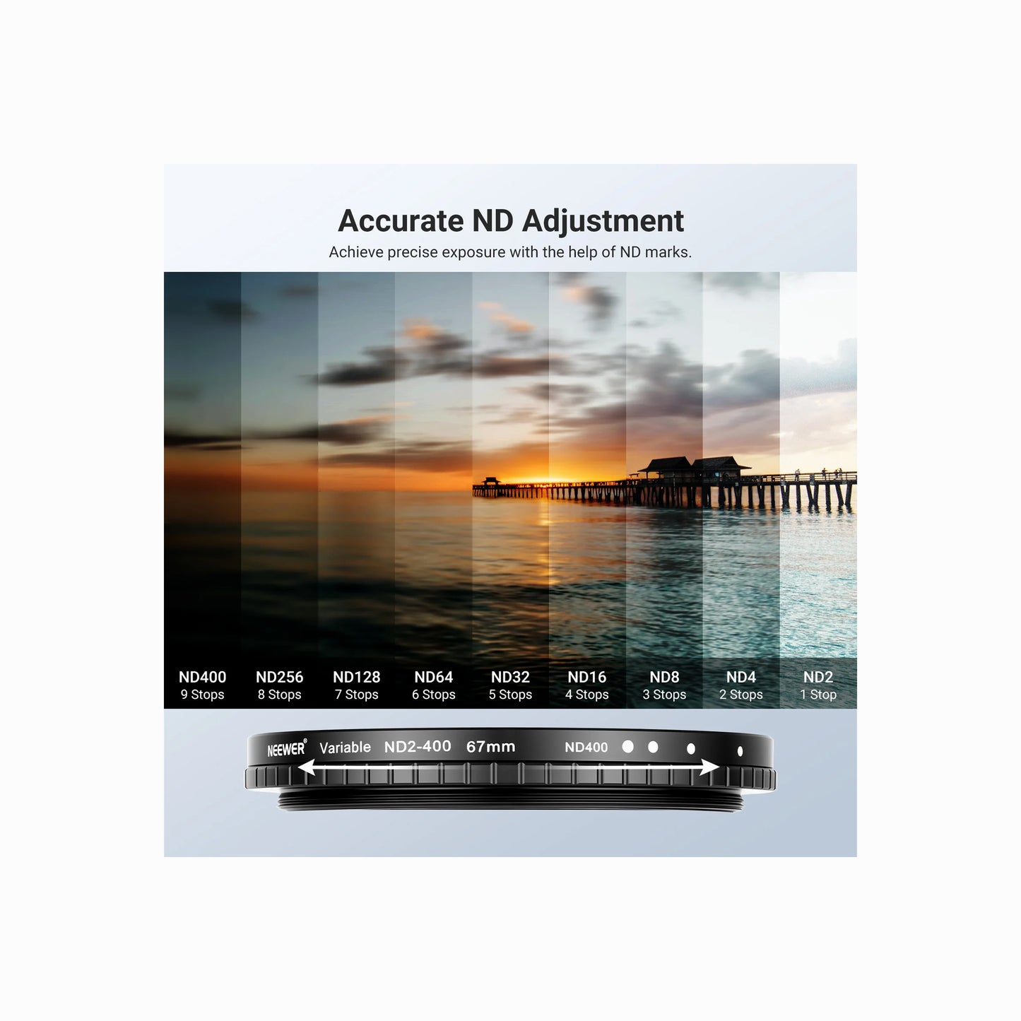 NEEWER 67mm Variable ND + CPL + UV Filter Kit