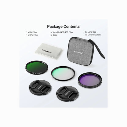 NEEWER 67mm Variable ND + CPL + UV Filter Kit