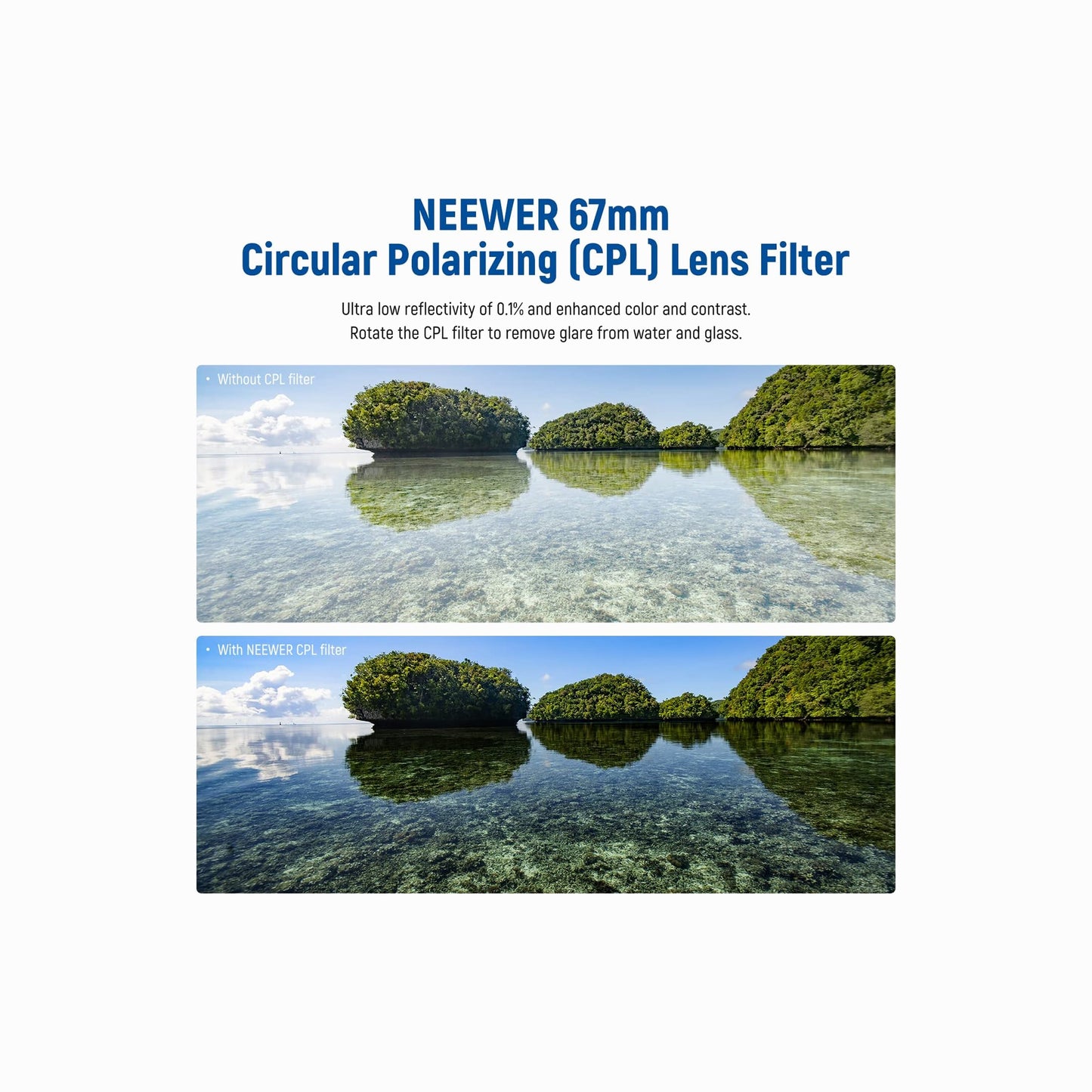 NEEWER 67mm MRC HD CPL Circular Polarizer Lens Filter