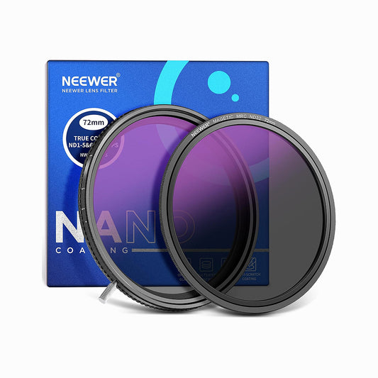 NEEWER 72MM ND1-5 & 6-9 Filter Magnetic HD True Colors Variable