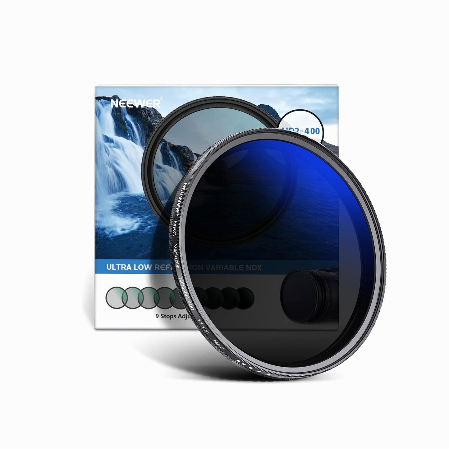 NEEWER 77mm Variable ND2–ND400 Filter (1–9 Stops)
