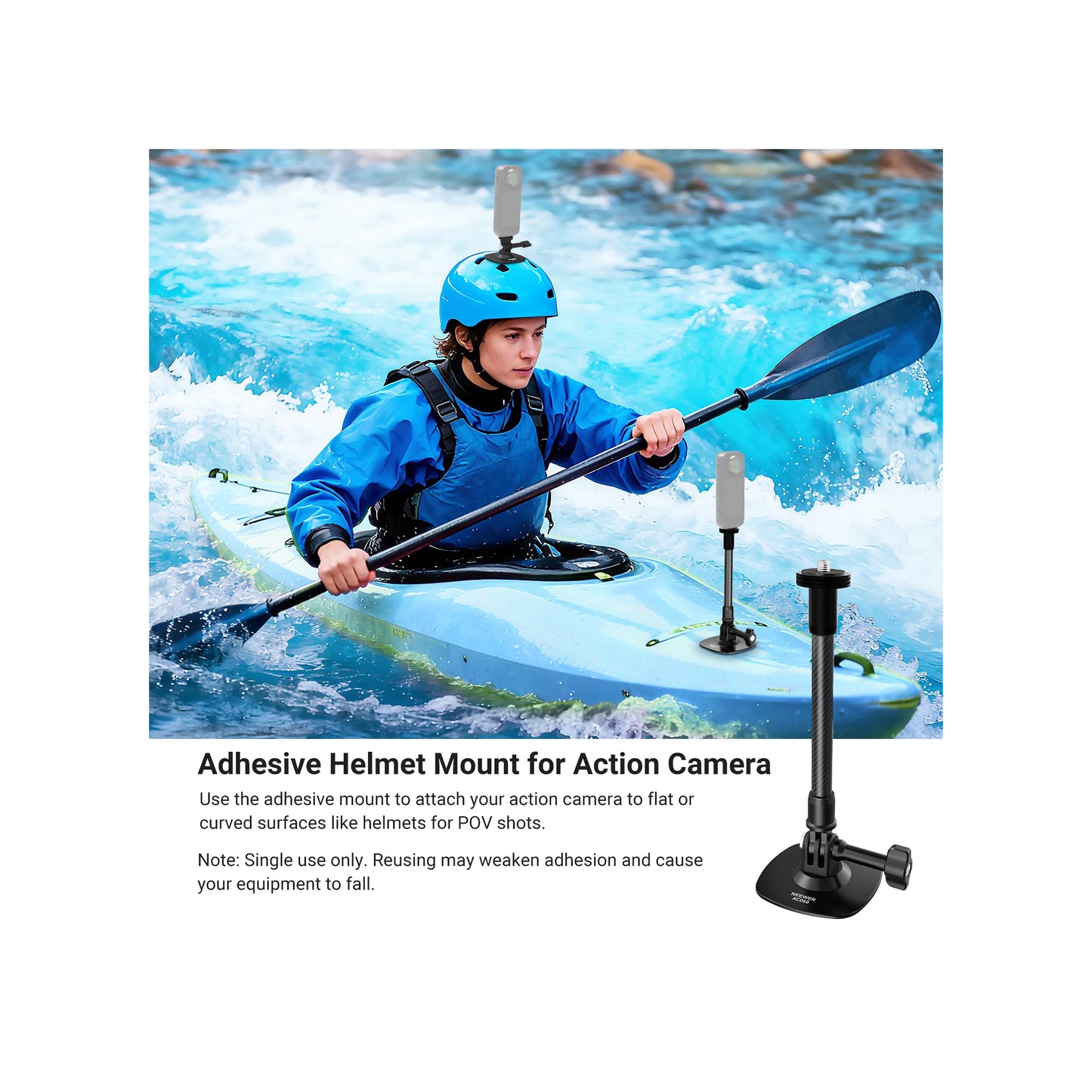 NEEWER AC060 Flexible Helmet Mount for Action Camera
