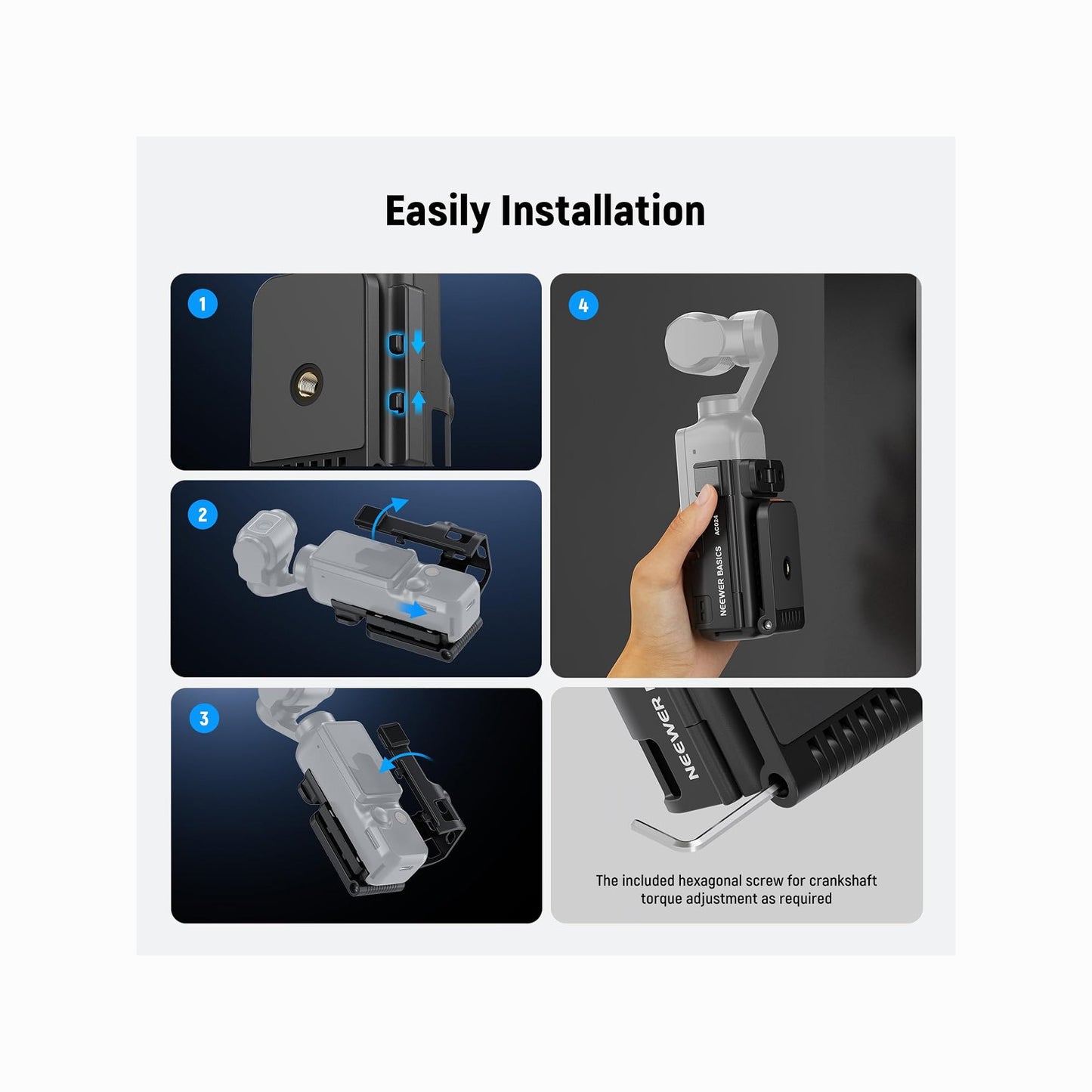 NEEWER BASICS Magnetic Mount Stand for DJI Osmo Pocket 3/4-AC024
