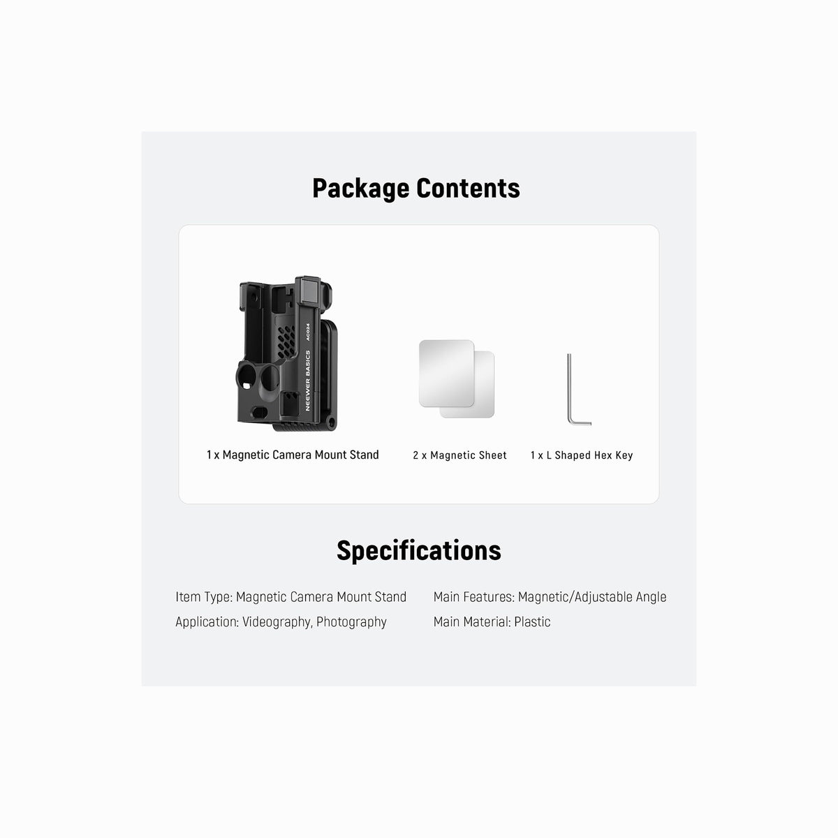 NEEWER BASICS Magnetic Mount Stand for DJI Osmo Pocket 3/4-AC024