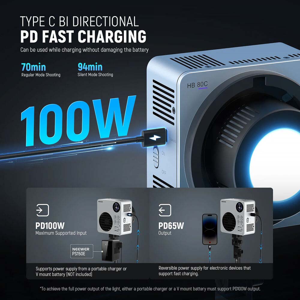 NEEWER HB80C 80W RGBWW Mini COB LED Video Light (Basic Kit)