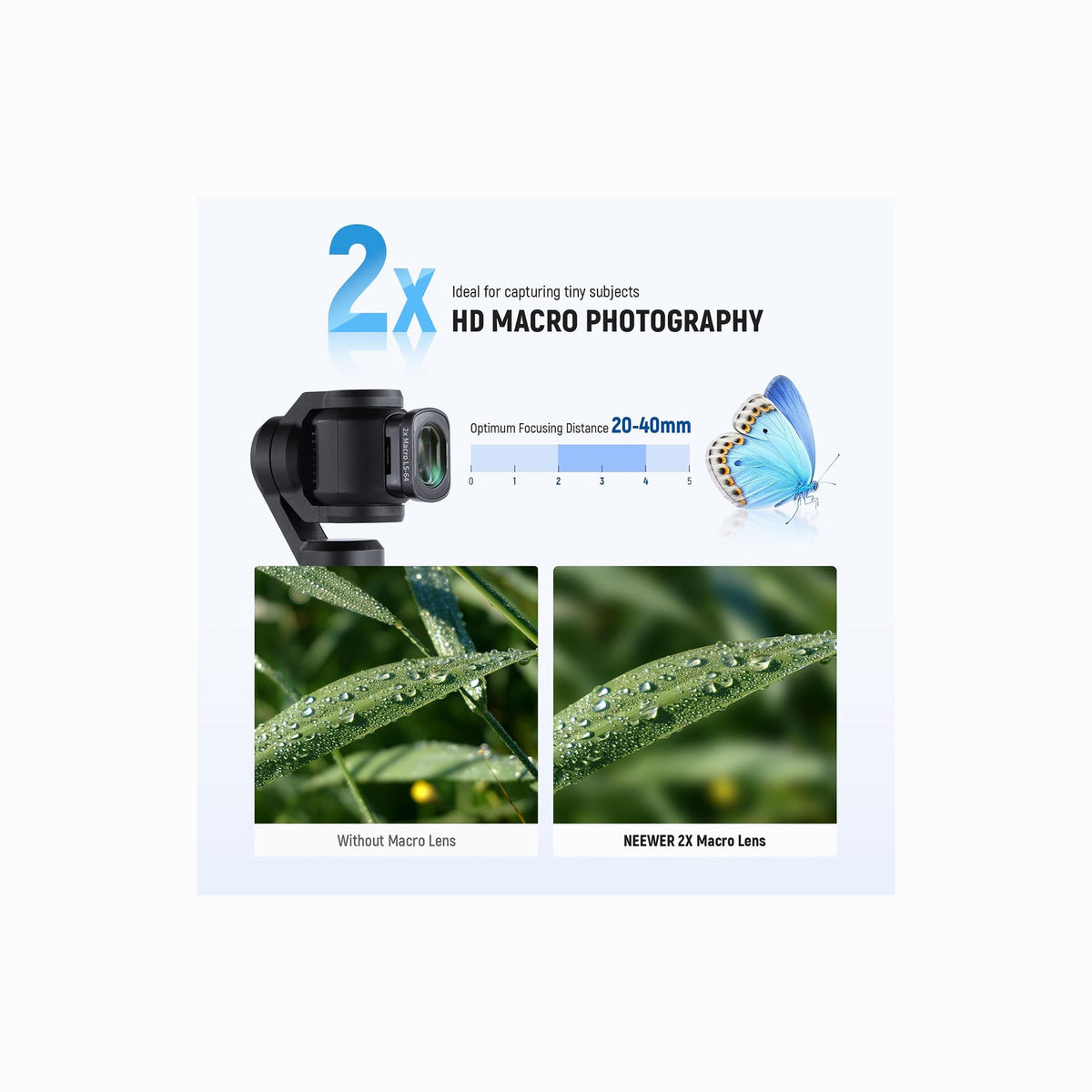 NEEWER LS-64 2× Macro Lens for DJI Osmo Pocket 3 / Pocket 4