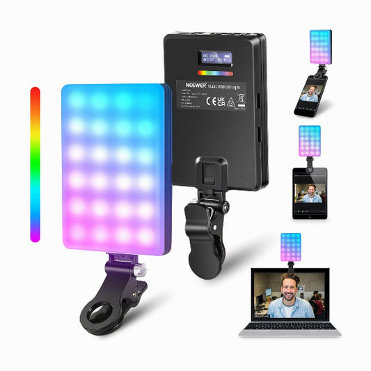 NEEWER RGB LED Light for Phone with Phone Holder 2000mAh Battery