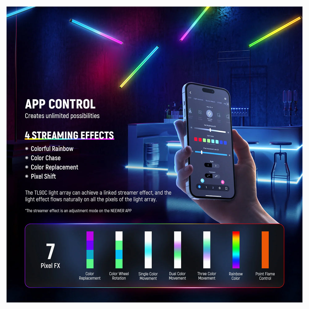 NEEWER TL90C 30W RGB Tube Light with APP/2.4G/DMX Control