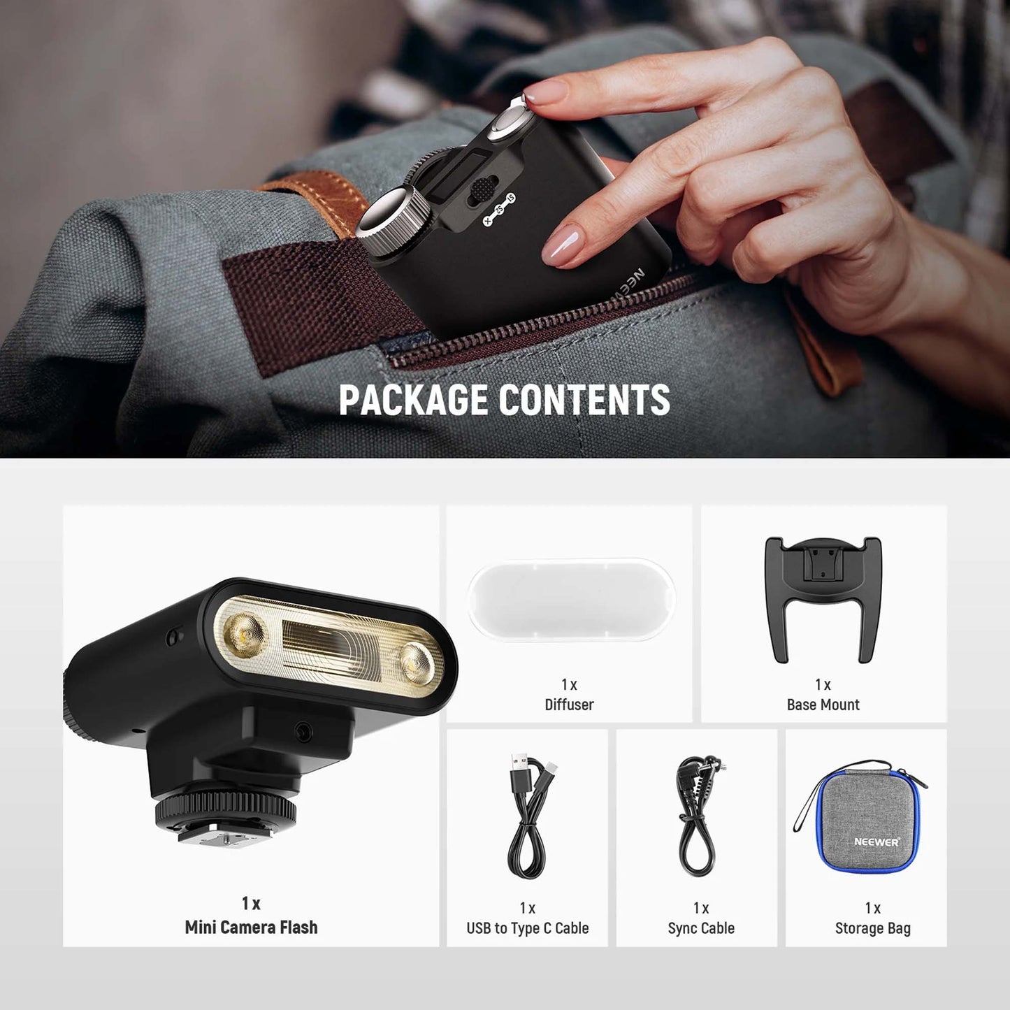 NEEWER Z160 Camera Flash with Auto & Manual Modes & Built in Lithium Battery