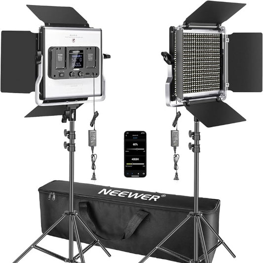 Neewer Bi-Color Video LED 2-Light Kit with Stands(NL660)