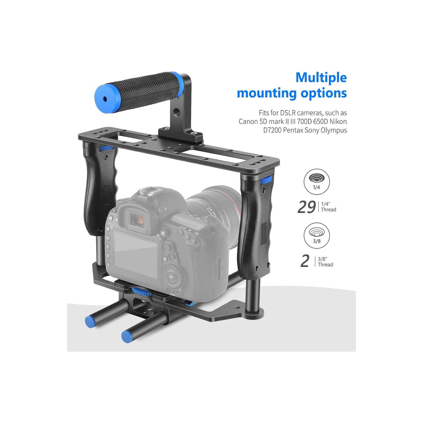 Neewer Camera Cage Kit CG-MF (Black and Blue)