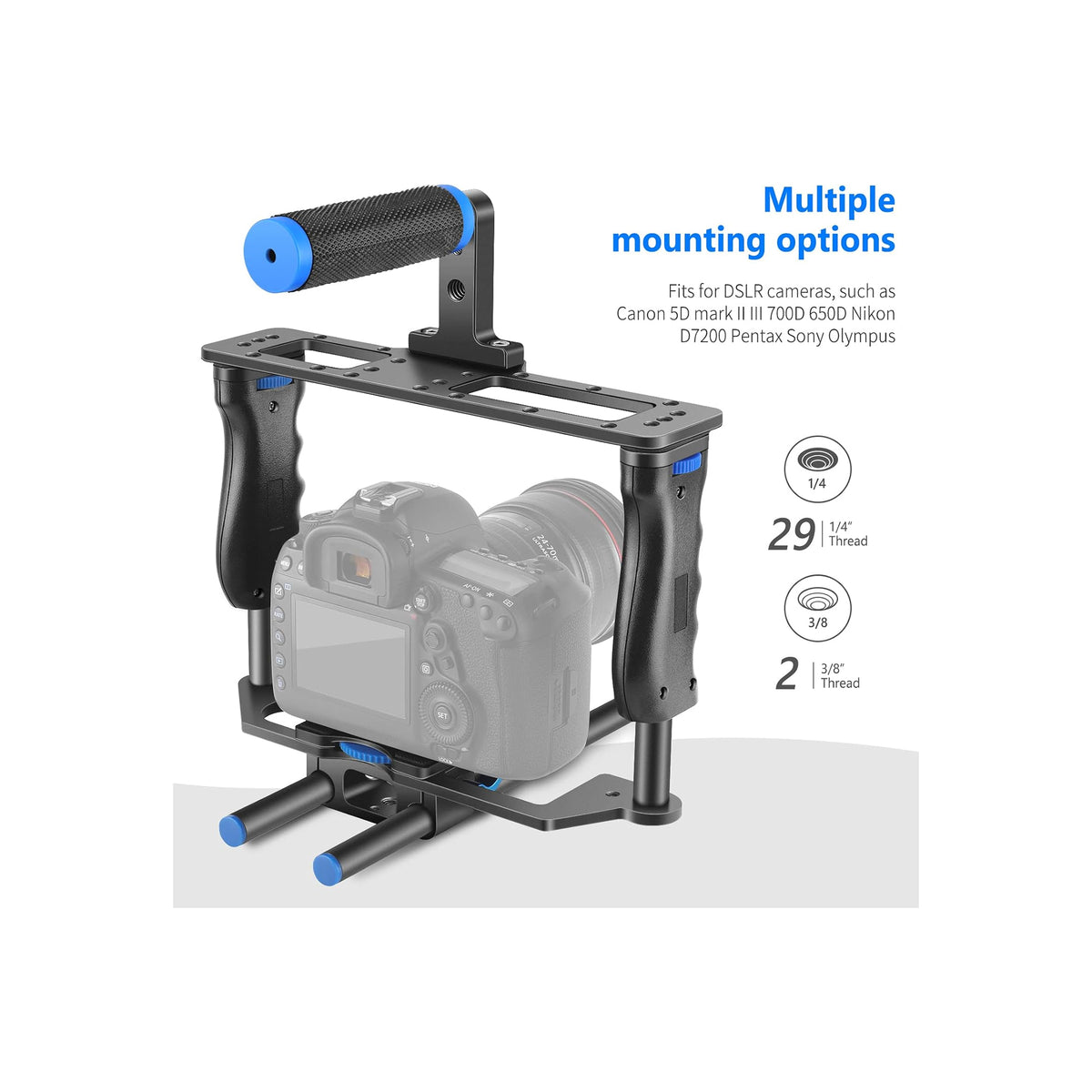 Neewer Camera Cage Kit CG-MF (Black and Blue)