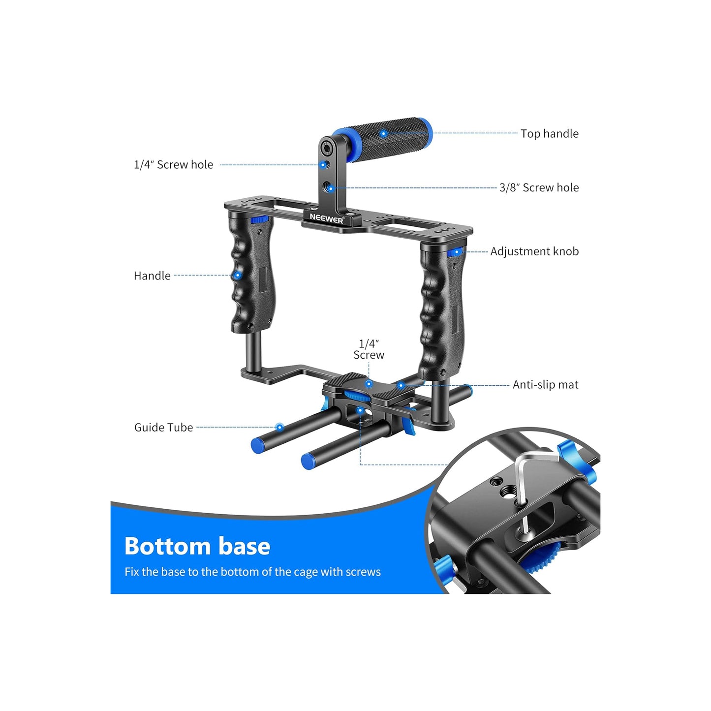Neewer Camera Cage Kit CG-MF (Black and Blue)