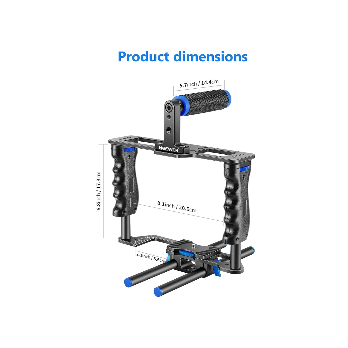 Neewer Camera Cage Kit CG-MF (Black and Blue)