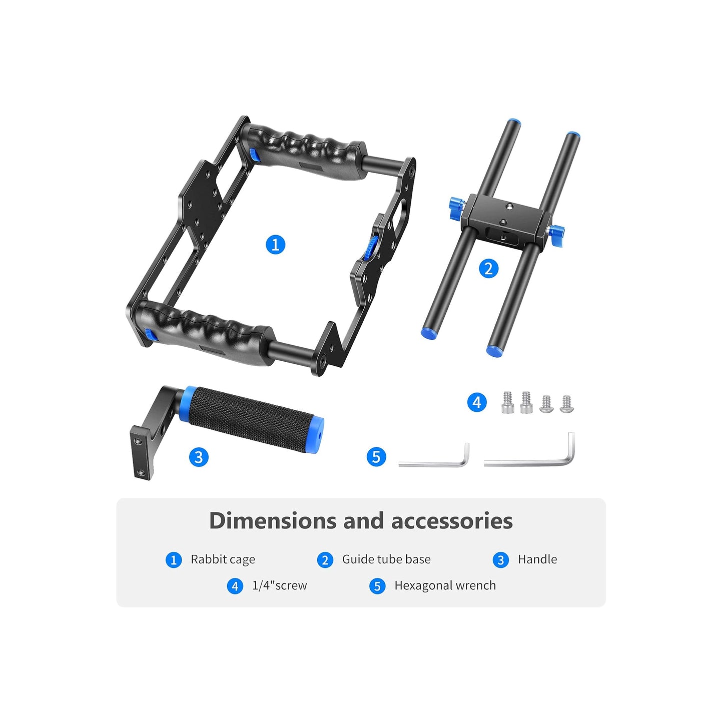 Neewer Camera Cage Kit CG-MF (Black and Blue)
