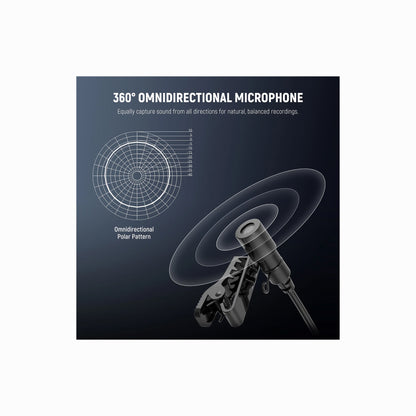 Neewer LM5 3.5mm TRS Mini Clip-On Wired Lavalier Microphone (2-Pack)