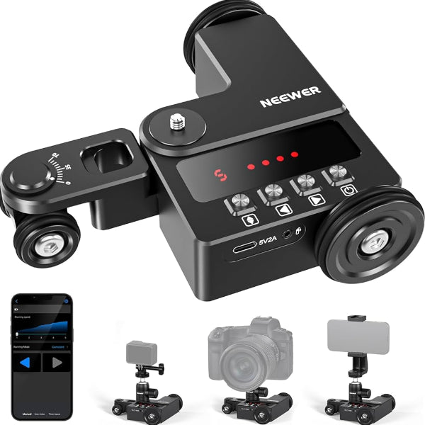 Neewer Motorized Camera Dolly with App Control With Ball Head&Phone Clip