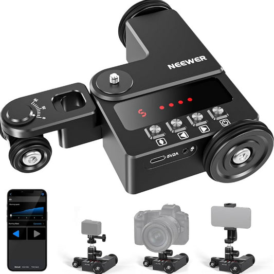 Neewer Motorized Camera Dolly with App Control With Ball Head&Phone Clip