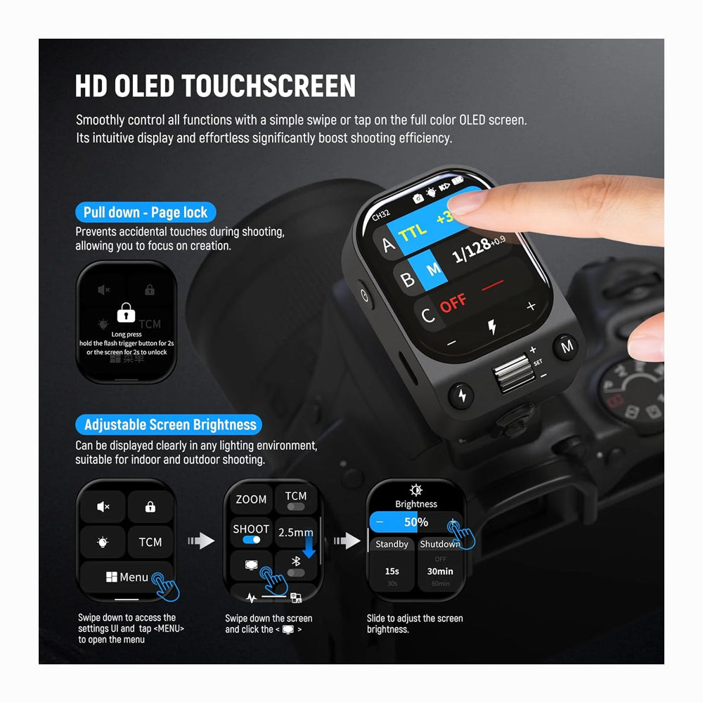 Neewer QZ-C Touchscreen TTL Wireless Flash Trigger for Canon