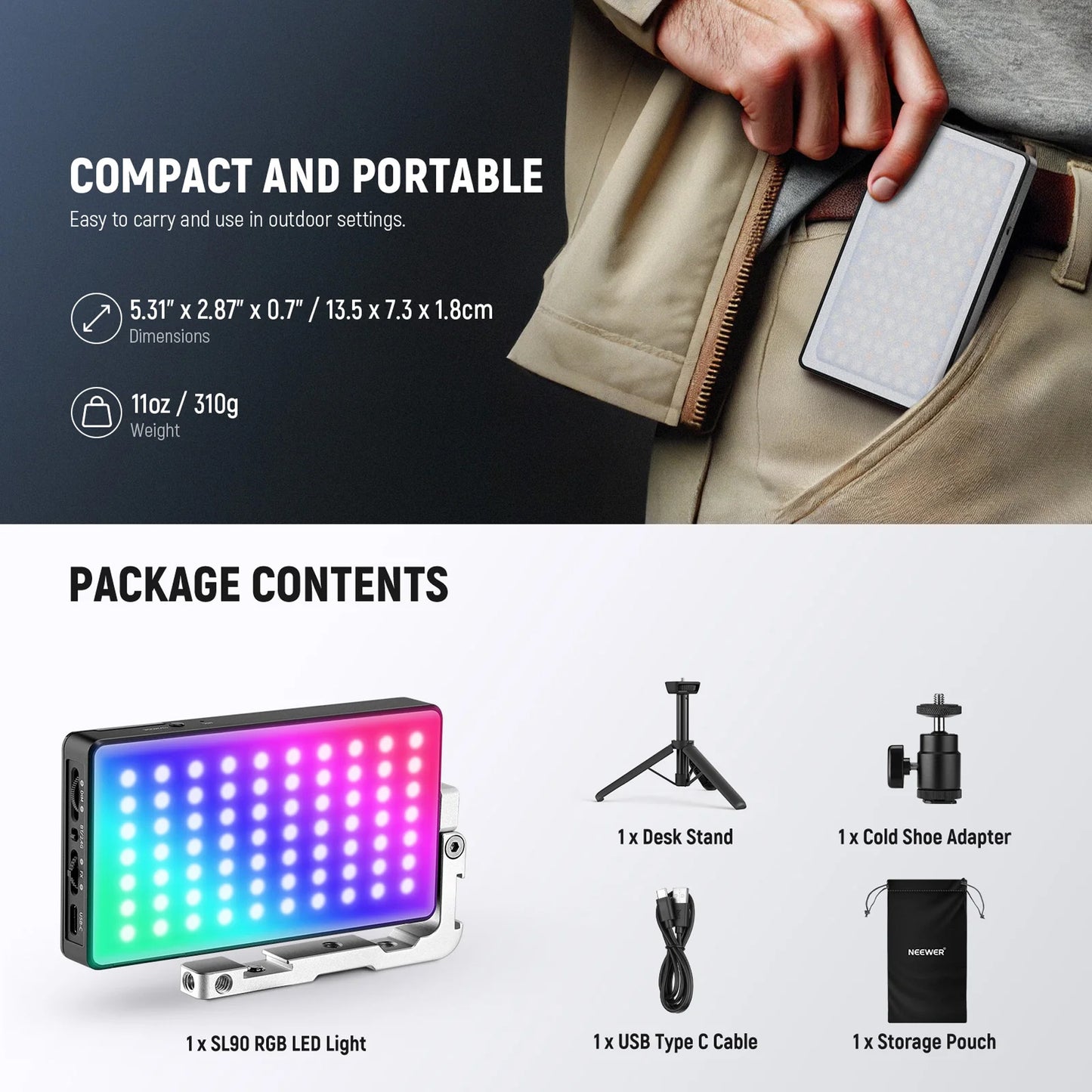 Neewer SL90 Pro RGB LED Light